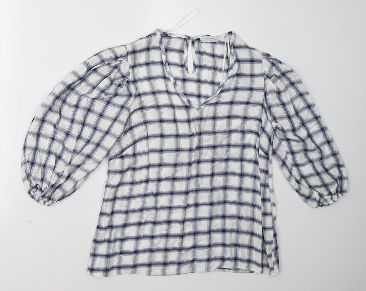 Matalan Womens Blue Check  Pullover Sweatshirt Size 12