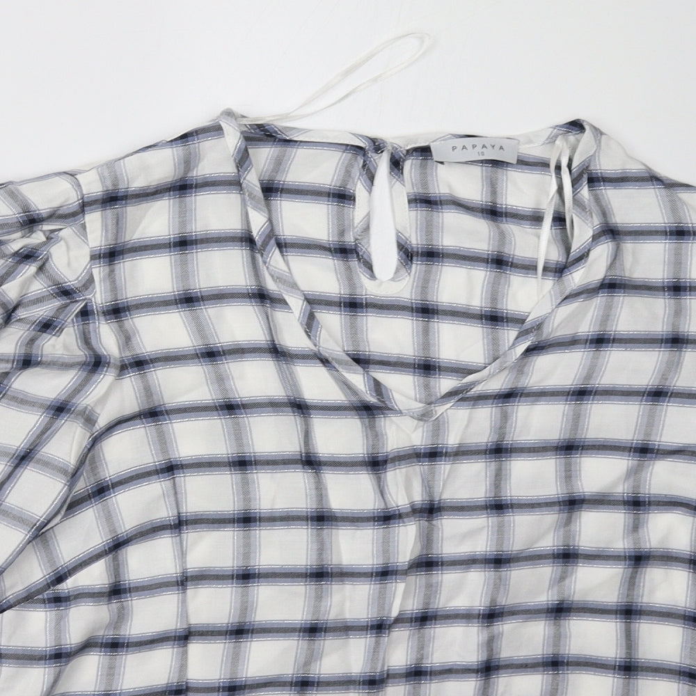 Matalan Womens Blue Check  Pullover Sweatshirt Size 12
