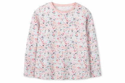 Front view of George girls’ pink polka dot pullover sweatshirt, size 10-11, years