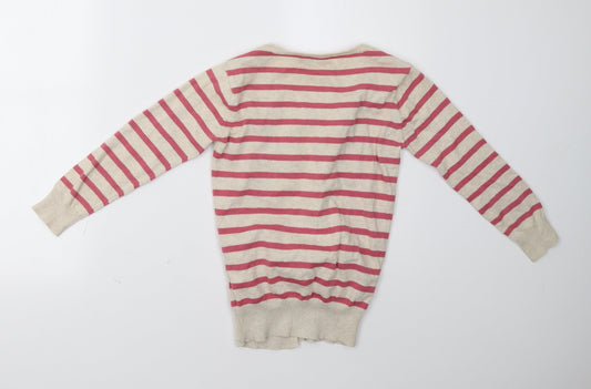 Primark Womens Pink Striped  Cardigan Jumper