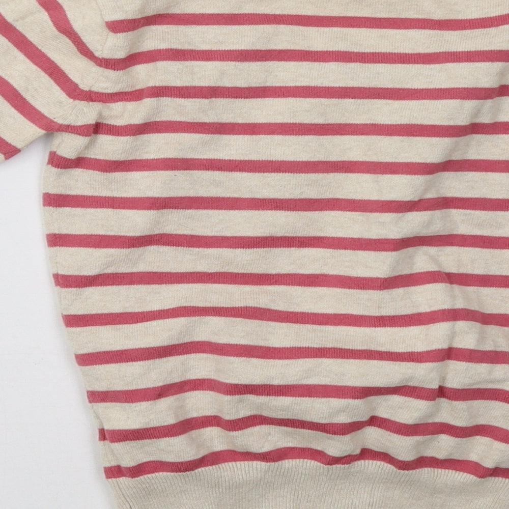 Primark Womens Pink Striped  Cardigan Jumper