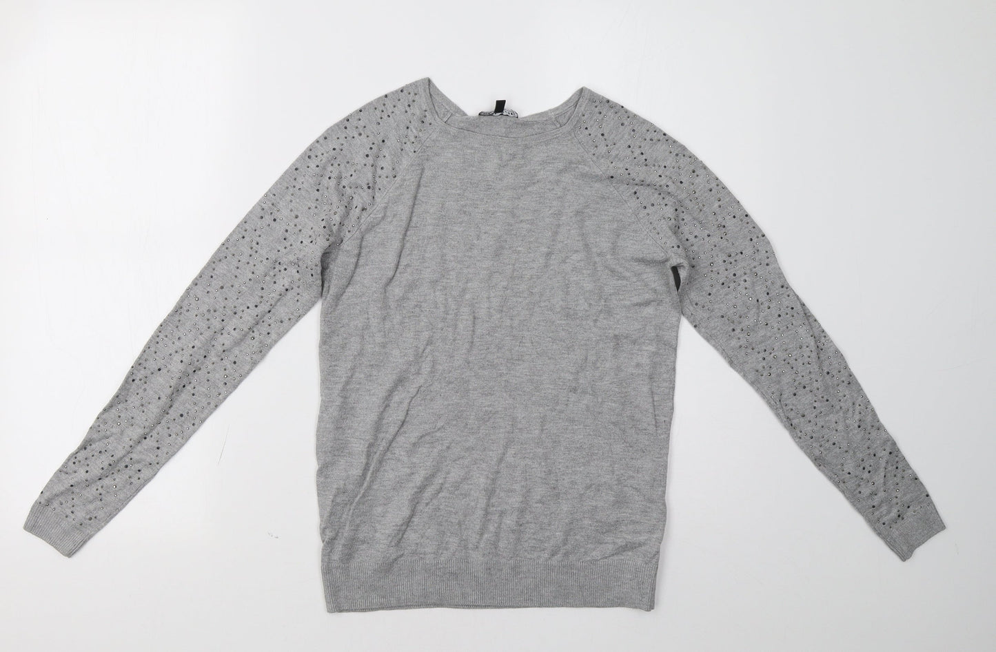 Warehouse Womens Grey   Pullover Sweatshirt Size 10