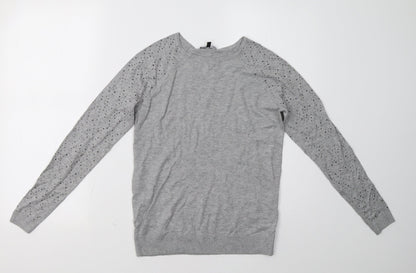 Warehouse Womens Grey   Pullover Sweatshirt Size 10