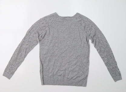 Warehouse Womens Grey   Pullover Sweatshirt Size 10