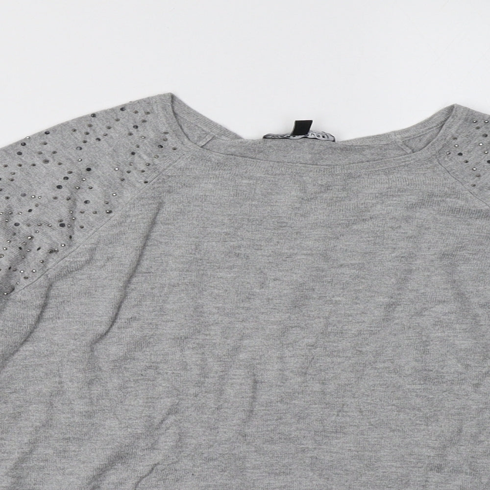 Warehouse Womens Grey   Pullover Sweatshirt Size 10
