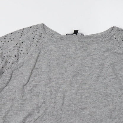 Warehouse Womens Grey   Pullover Sweatshirt Size 10