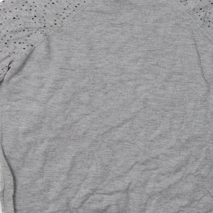Warehouse Womens Grey   Pullover Sweatshirt Size 10