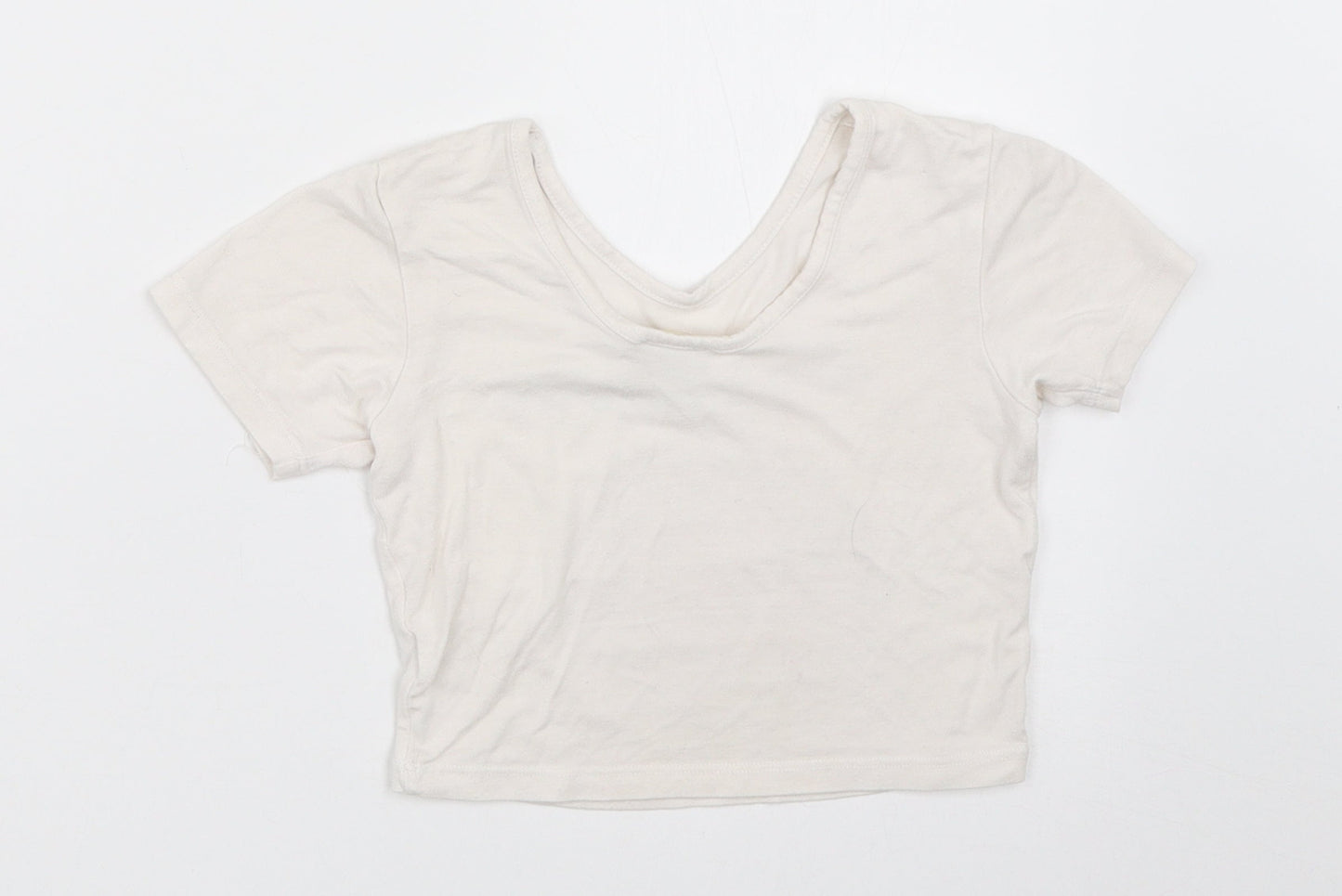 River Island Girls Ivory   Cropped T-Shirt Size 7-8 Years