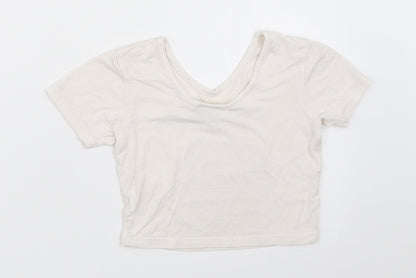 River Island Girls Ivory   Cropped T-Shirt Size 7-8 Years
