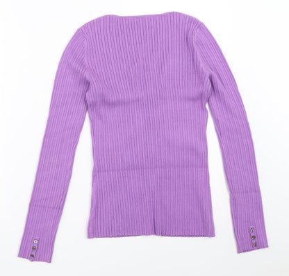 Womens UK Size XS Preworn Purple Pullover Jumper