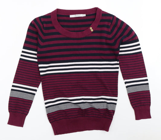 EWM Womens Purple Striped  Pullover Jumper Size S