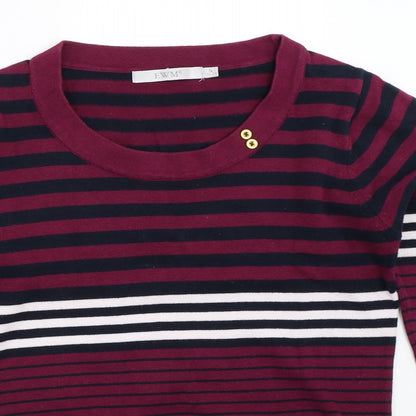 EWM Womens Purple Striped  Pullover Jumper Size S