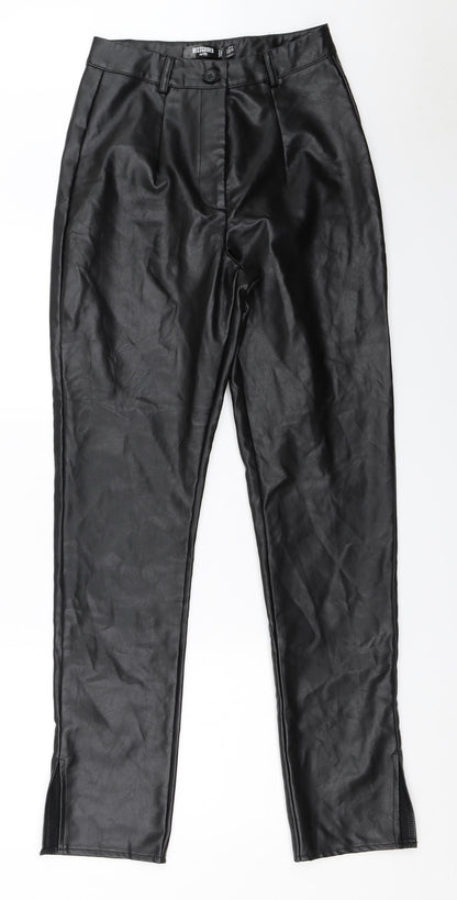 Womens UK Size 8 Missguided Regular Fit  Black Trousers