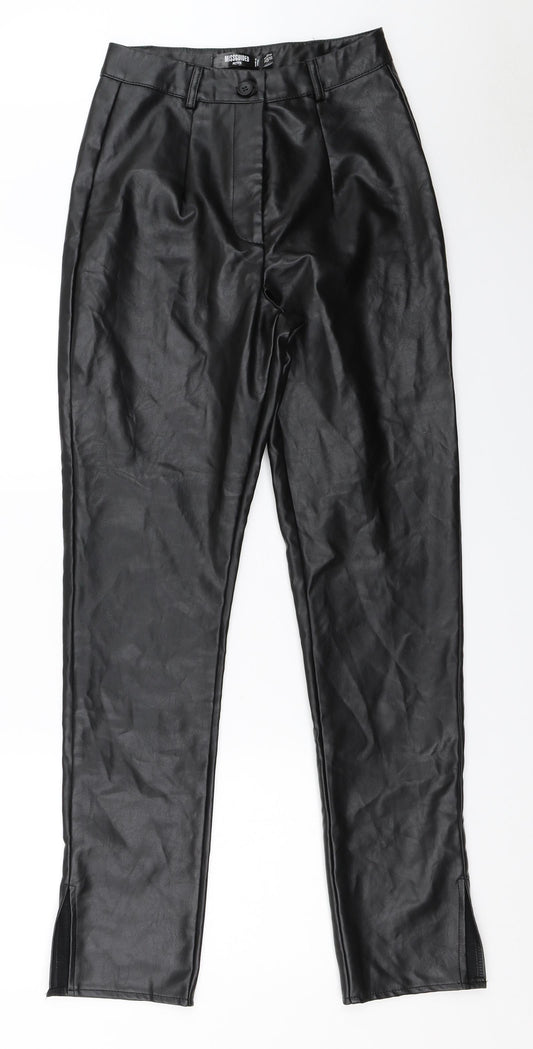 Womens UK Size 8 Missguided Regular Fit  Black Trousers