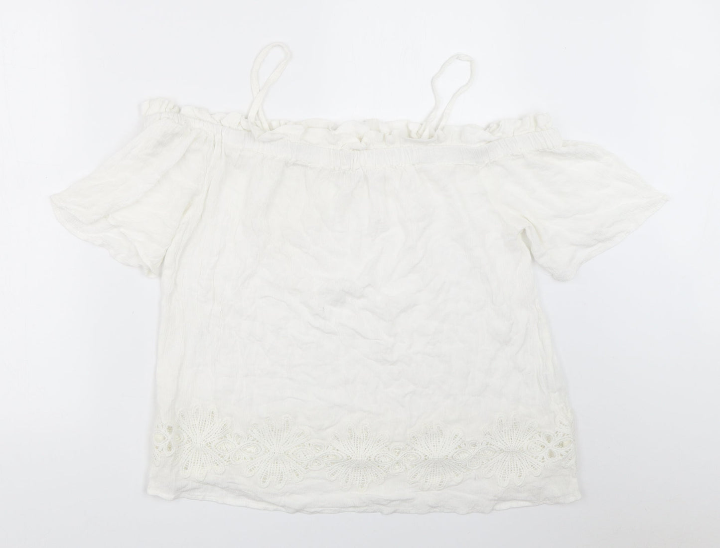 Womens UK Size 10 River Island White Basic Blouse