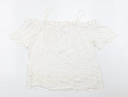 Womens UK Size 10 River Island White Basic Blouse