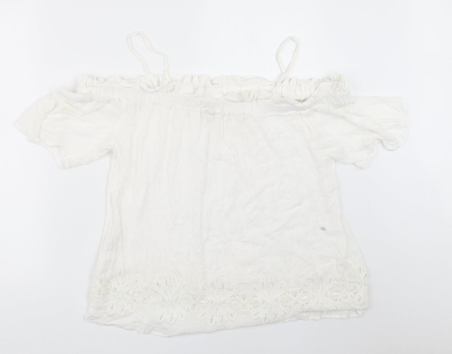 Womens UK Size 10 River Island White Basic Blouse