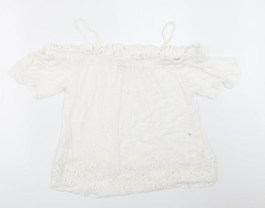 Womens UK Size 10 River Island White Basic Blouse