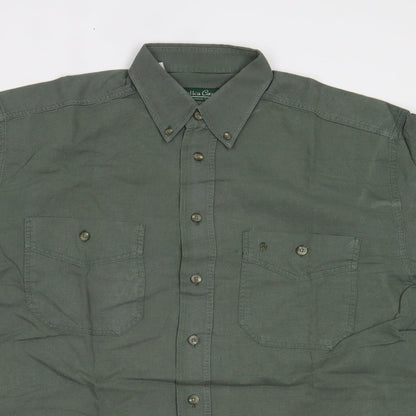 Mens UK Size L Melka Casual Green  Button-Up Short Sleeve Casual Shirt