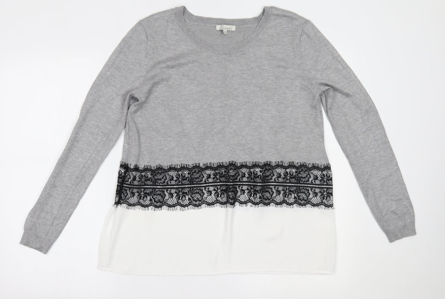 Womens UK Size 12 Peacocks Grey Basic Blouse