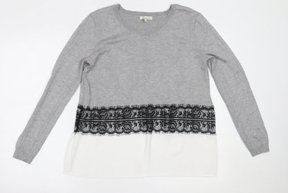 Womens UK Size 12 Peacocks Grey Basic Blouse