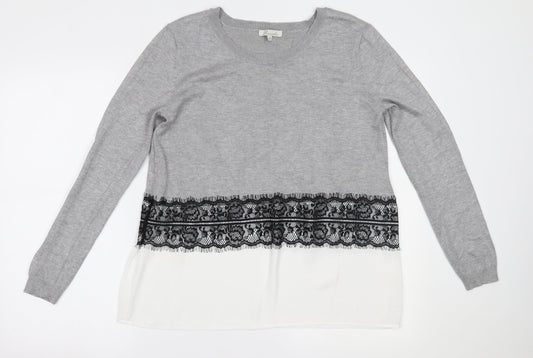 Womens UK Size 12 Peacocks Grey Basic Blouse