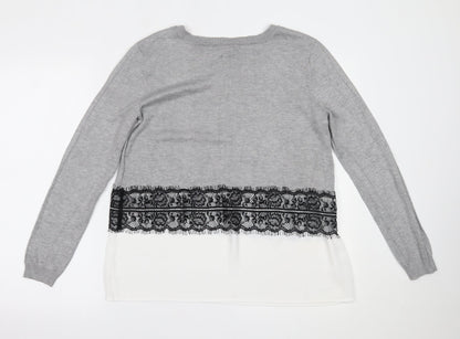 Womens UK Size 12 Peacocks Grey Basic Blouse