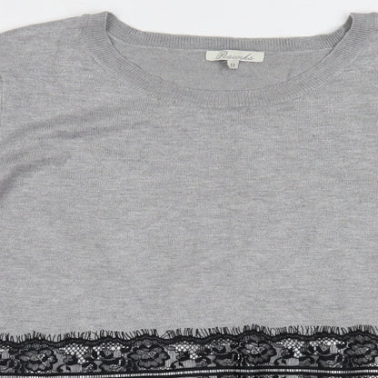 Womens UK Size 12 Peacocks Grey Basic Blouse