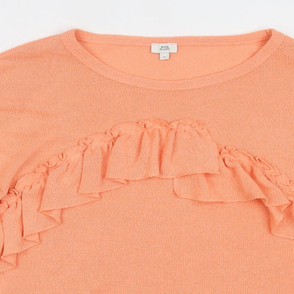 Womens UK Size 10 River Island Orange Basic Blouse