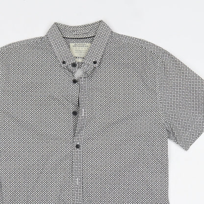 Mens UK Size M Burton White  Button-Up Short Sleeve Casual Shirt