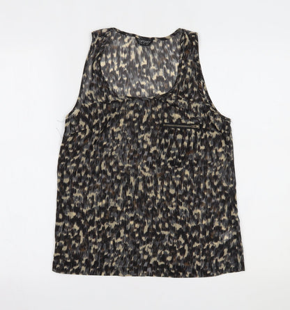 Womens UK Size 8 Topshop Brown Basic Tank
