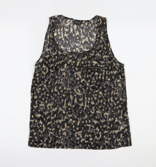 Womens UK Size 8 Topshop Brown Basic Tank