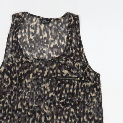 Womens UK Size 8 Topshop Brown Basic Tank
