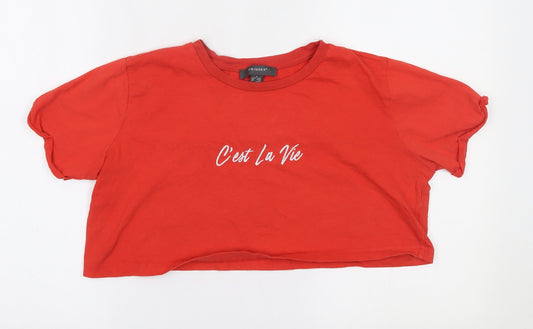 Primark Womens Red   Cropped T-Shirt Size S