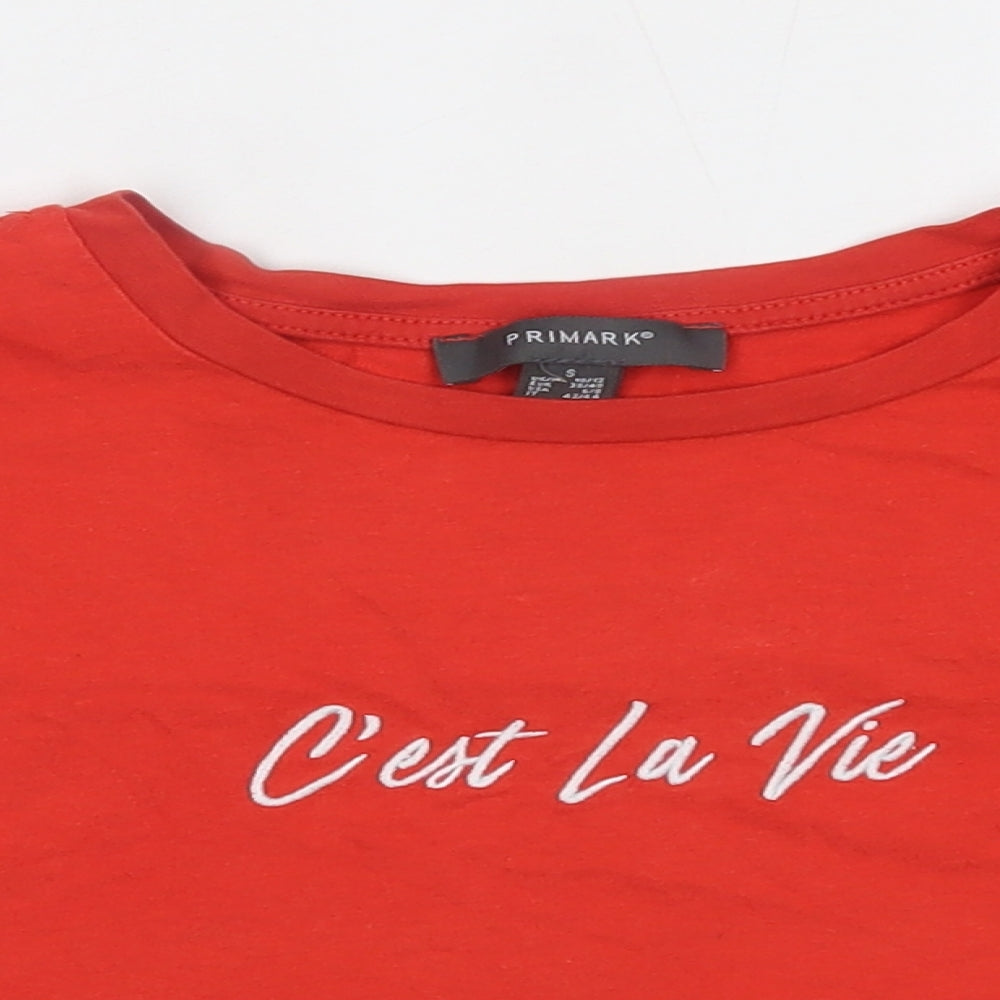 Primark Womens Red   Cropped T-Shirt Size S