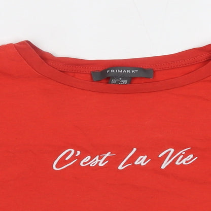 Primark Womens Red   Cropped T-Shirt Size S