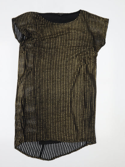 River Island Womens Gold   T-Shirt Dress  Size 8