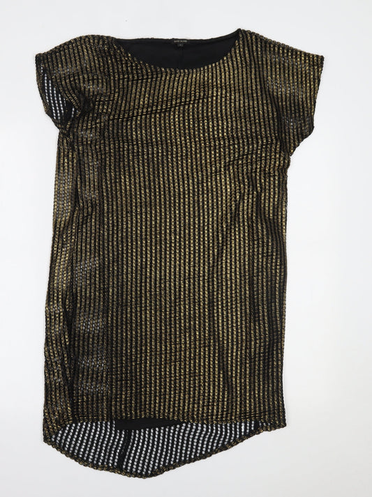 River Island Womens Gold   T-Shirt Dress  Size 8
