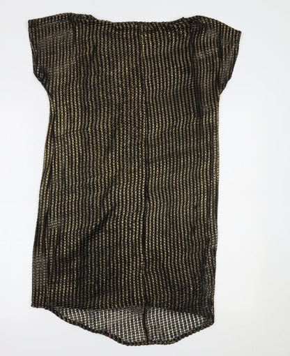 River Island Womens Gold   T-Shirt Dress  Size 8