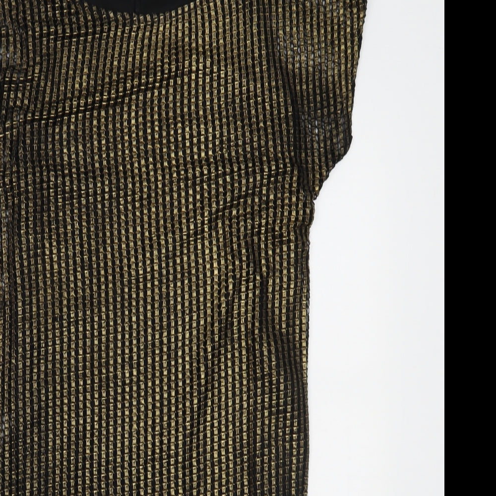 River Island Womens Gold   T-Shirt Dress  Size 8