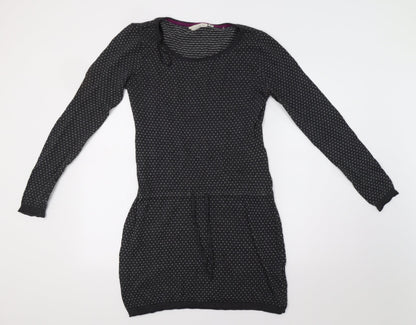 H&M Womens Grey   Jumper Dress  Size M  - Heart Print