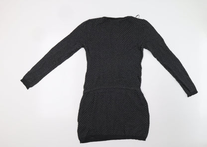 H&M Womens Grey   Jumper Dress  Size M  - Heart Print