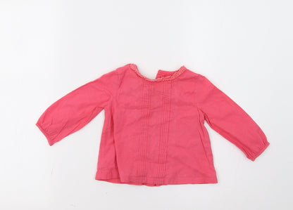 Back view of Marks & Spencer Baby Pink Floral Basic Button-Up, size 9-12, Months