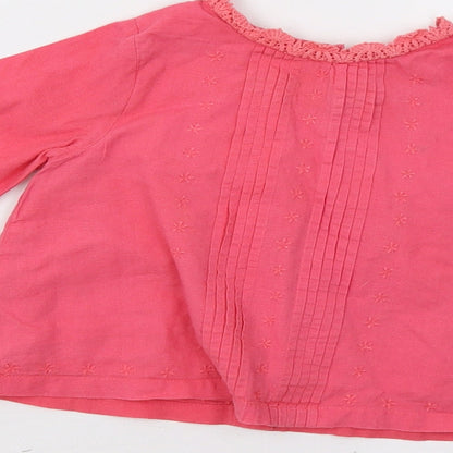 M&S Baby Pink Floral  Basic Button-Up Size 6-9 Months