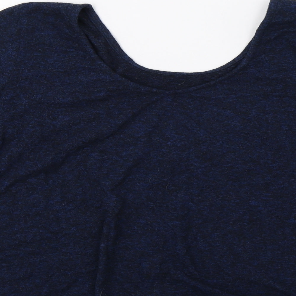 Brand and care label for Akemi+Kin women’s blue jumper, size S
