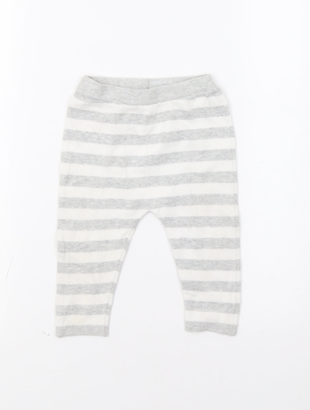 Matalan Baby Grey Striped  Jogger Trousers Size 6-9 Months