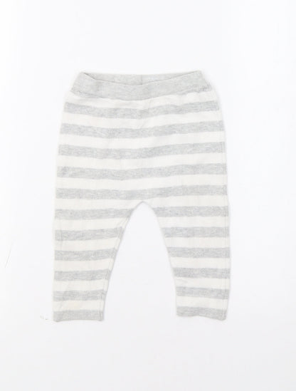 Matalan Baby Grey Striped  Jogger Trousers Size 6-9 Months