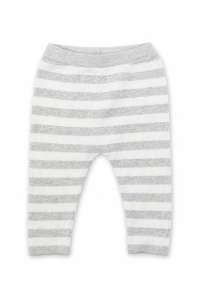 Front view of Matalan Baby Grey Striped Jogger Trousers, size 6-9, Months