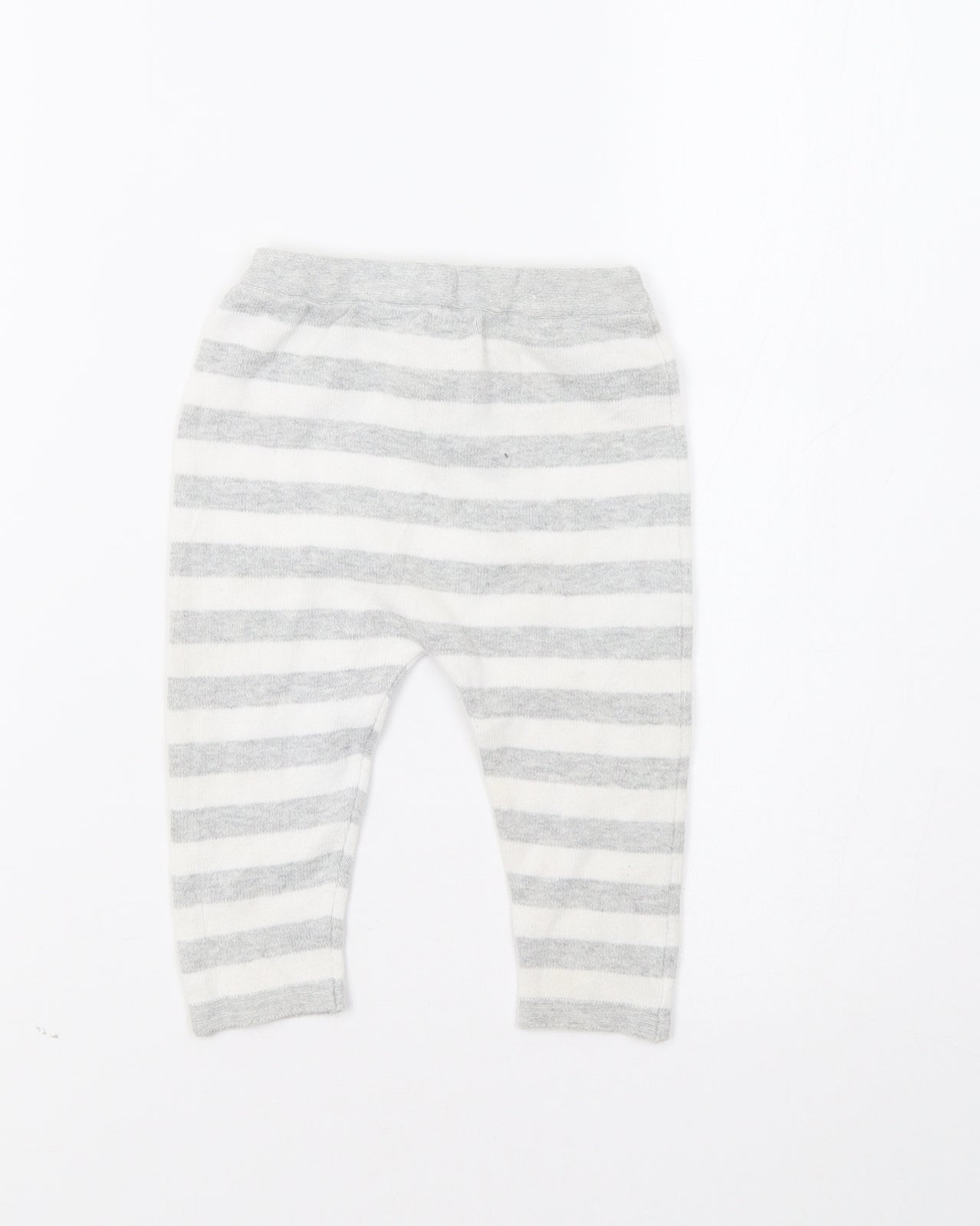 Matalan Baby Grey Striped  Jogger Trousers Size 6-9 Months