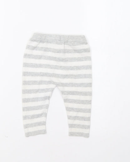 Matalan Baby Grey Striped  Jogger Trousers Size 6-9 Months